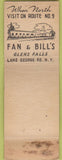 Matchbook Cover - Fan Bill's Miami Beach FL Albert Pick manumark Lake George NY