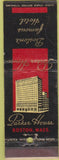 Matchbook Cover - Parker House Boston MA hotel WORN