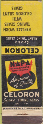 Matchbook Cover - NAPA Auto Parts Spoke Timing Gears