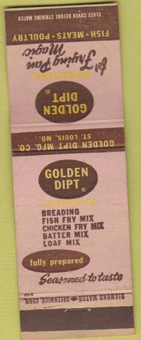 Matchbook Cover - Golden Dipt Breading St Louis MO WEAR