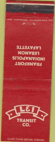 Matchbook Cover - L and I Transit Co Frankford Lebanon Lafayette IN