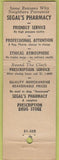 Matchbook Cover - Segal's Pharmacy Drugs Providence RI