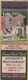 Matchbook Cover - Johnson's Restaurant Dunn NC