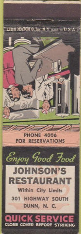 Matchbook Cover - Johnson's Restaurant Dunn NC