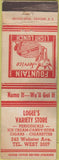 Matchbook Cover - Logee's Variety Store NO TOWN POOR
