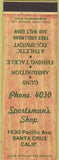 Matchbook Cover - Sportsman's Shop Santa Cruz CA Guns Fishing Tackle Ammo