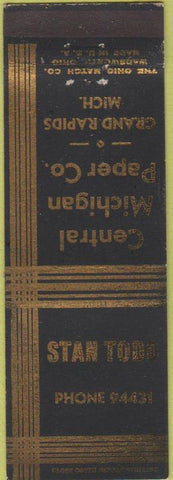 Matchbook Cover - Central MI Paper Co Grand Rapids MI Stan Todd WEAR