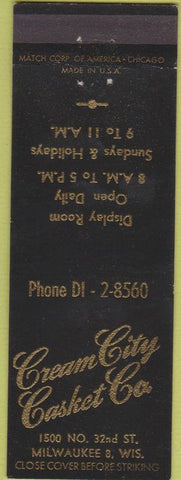 Matchbook Cover - Cream City Casket Co Milwaukee WI