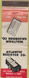 Matchbook Cover - Waltham Salesbook MA Cash Registers WORN