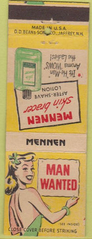 Matchbook Cover - Mennan Skin Bracer After Shave girlie