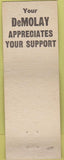 Matchbook Cover - Order of Rainbow masonic DeMolay girls