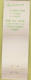Matchbook Cover - Roast Beef Tavern Rochester NY lobster WEAR
