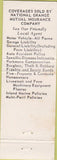 Matchbook Cover - National Grange Mutual Insurance Keene NH