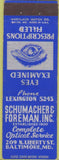 Matchbook Cover - Schumacher Foreman Optical Service Baltimore MD