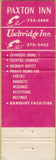 Matchbook Cover - Uxbridge Inn Uxbridge MA WEAR Paxton