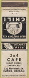 Matchbook Cover - 2X4 Cafe Empire OR WEAR