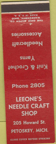 Matchbook Cover - Leeone's Needle Craft Shop Petoskey MI yarn crochet