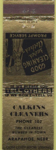 Matchbook Cover - Calkins Cleaners Arapahoe NE