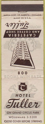 Matchbook Cover - Hotel Tuller Detroit MI