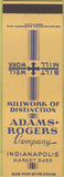 Matchbook Cover - Adams Rogers Mill Work Indianapolis IN