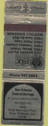 Matchbook Cover - New Orleans Federal Savings LA