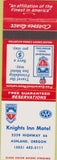 Matchbook Cover - Kinghts Inn Motel Ashland OR