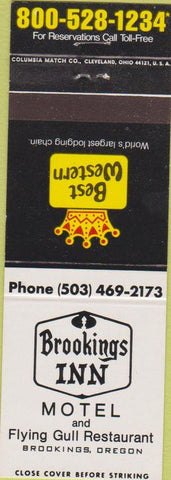 Matchbook Cover - Brooking Inn Motel Brookings OR