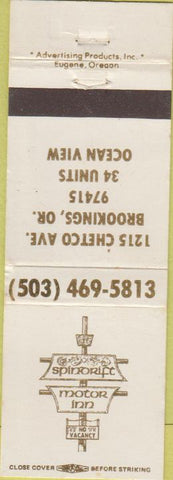 Matchbook Cover - Spinorift Motor Inn Brookings OR