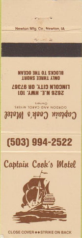Matchbook Cover - Captain Cook's Motel Lincoln City OR