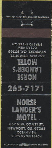 Matchbook Cover - Norse Lander's Motel Newport OR