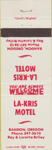 Matchbook Cover - La Kris Motel Bandon OR