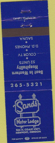 Matchbook Cover - Sand's Motor Lodge Newport OR