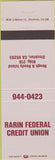 Matchbook Cover - Rarin Federal Credit Union Stockton CA