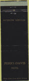 Matchbook Cover - Perry Davis Hotel Petoskey MI