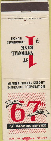 Matchbook Cover - 1st National Bank Carbondale IL