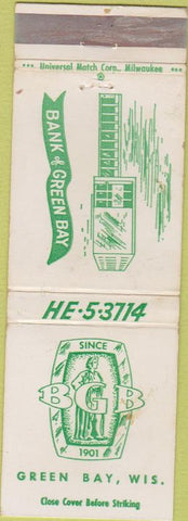 Matchbook Cover - Bank of Green Bay WI WEAR