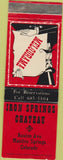 Matchbook Cover - Iron Springs Chateau Manitou Springs CO WEAR