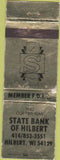 Matchbook Cover - State Bank of Hilbert WI WORN