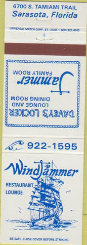 Matchbook Cover - Windjammer Davey's Locker Sarasota FL