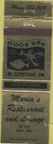 Matchbook Cover - Maria's Restaurant Lounge Elida OH