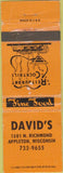 Matchbook Cover - David's Appleton WI restaurant WORN