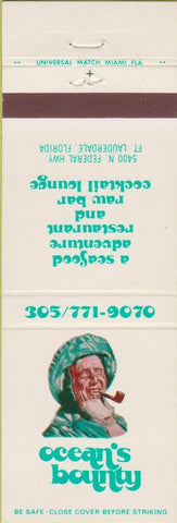Matchbook Cover - Ocean's Bounty Fort Lauderdale FL