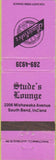 Matchbook Cover - Stude's Lounge South Bend IN WEAR