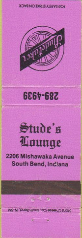 Matchbook Cover - Stude's Lounge South Bend IN WEAR