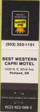 Matchbook Cover - Best Western Capri Motel Portland OR