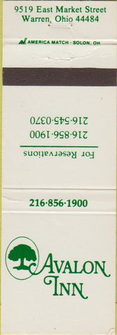 Matchbook Cover - Avalon Inn Warern OH WEAR