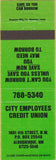 Matchbook Cover - City Employees Credit Union Albuquerque NM green