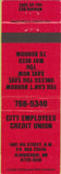 Matchbook Cover - City Employees Credit Union Albuquerque NM red