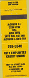 Matchbook Cover - City Employees Credit Union Albuquerque NM yellow