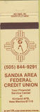 Matchbook Cover - Sandia Area Federal Credit Union Kirtland Air Force Base NM